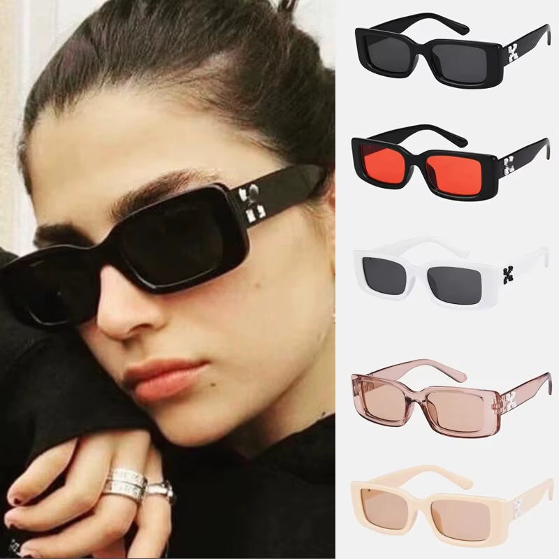 5Pcs Set Small Rectangle Sunglasses Women Men Shades Retro Sun Glasses Luxury Brand Square Shades UV400