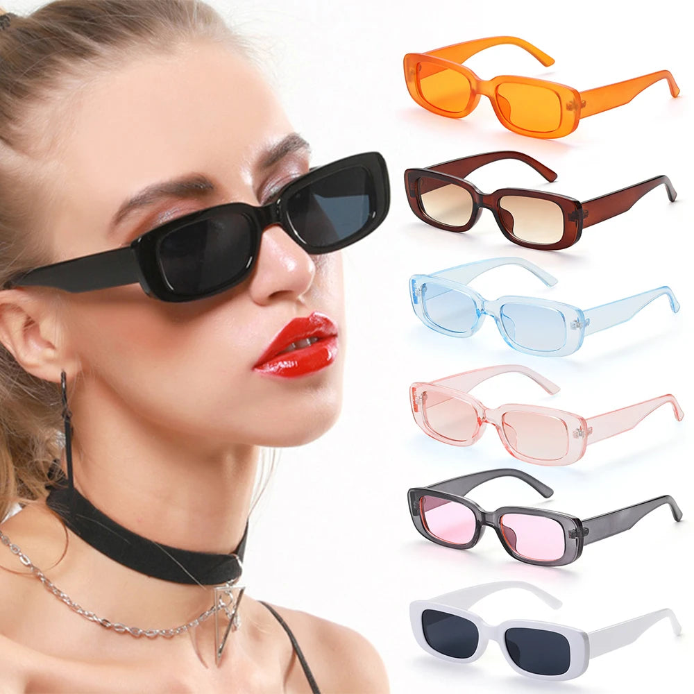 2021 New Travel Retro Women Men Hiking Sunglasses Chic Small Rectangle Sun Glasses UV 400 Black Leopard Shade Outdoor Eyewear