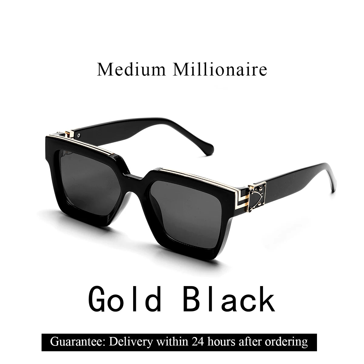 Retro Black Millionaire Shades Luxury Sunglasses 2026 for Men Designer Famous Brand Square Sun Glasses Man Women Sunglass