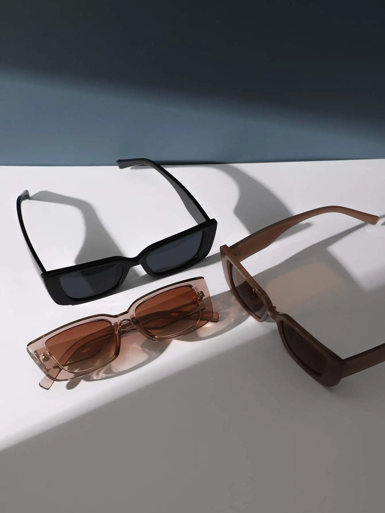 3Pairs Square Frame Sunglasses Travel Accessories Sunglasses Beach Sun Glasses Beach Accessories for Women Sun Glasses