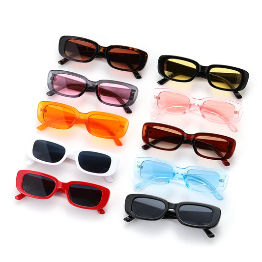 2021 New Travel Retro Women Men Hiking Sunglasses Chic Small Rectangle Sun Glasses UV 400 Black Leopard Shade Outdoor Eyewear