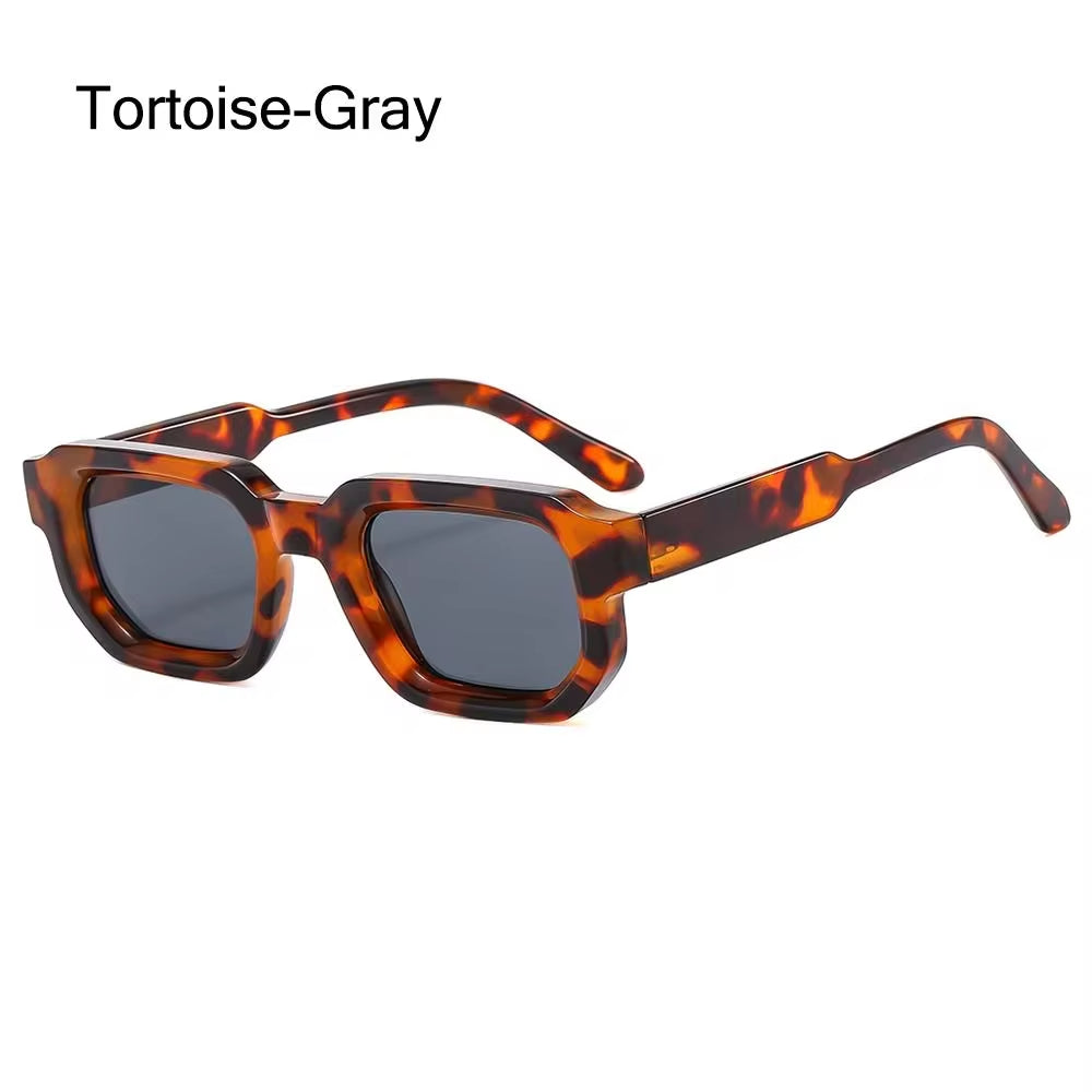 Men Vintage Rectangle Frame Sunglasses Fashion Retro Sun Glasses Luxury Brand Design UV400 Shades Eyewear Women Goggles