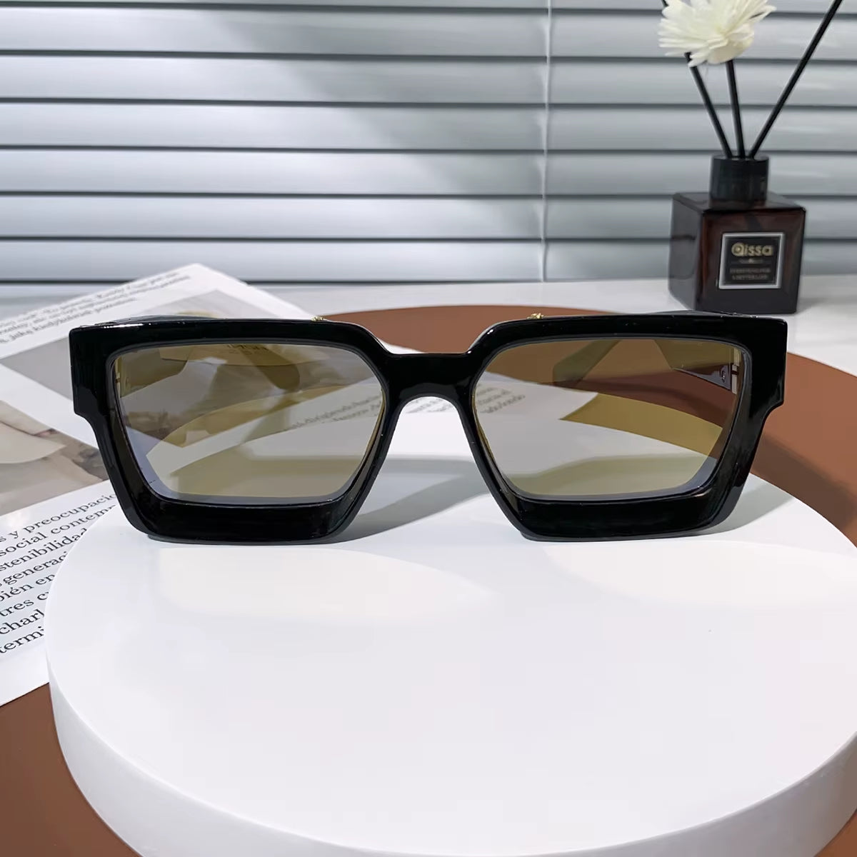 Retro Black Millionaire Shades Luxury Sunglasses 2026 for Men Designer Famous Brand Square Sun Glasses Man Women Sunglass