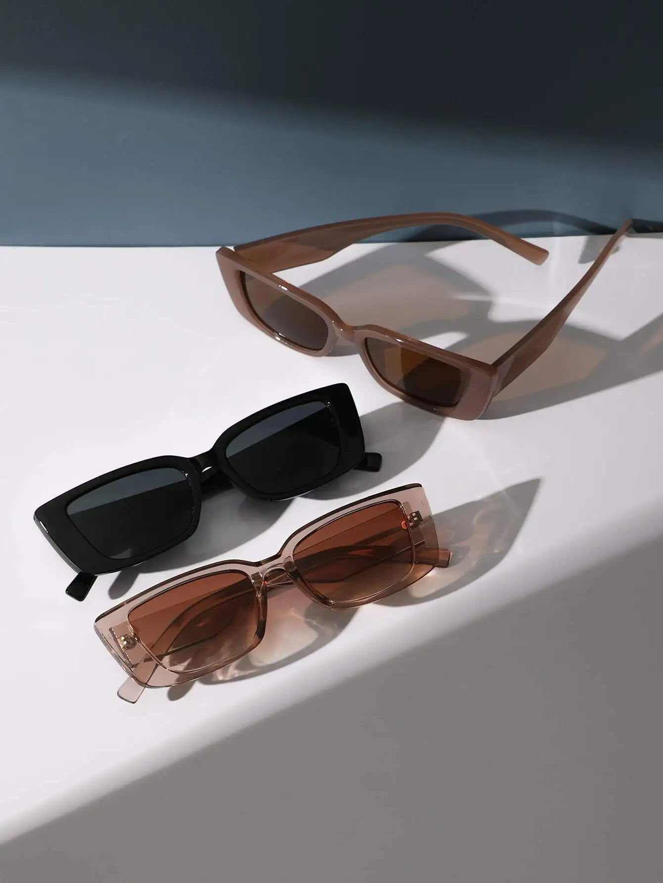 3Pairs Square Frame Sunglasses Travel Accessories Sunglasses Beach Sun Glasses Beach Accessories for Women Sun Glasses