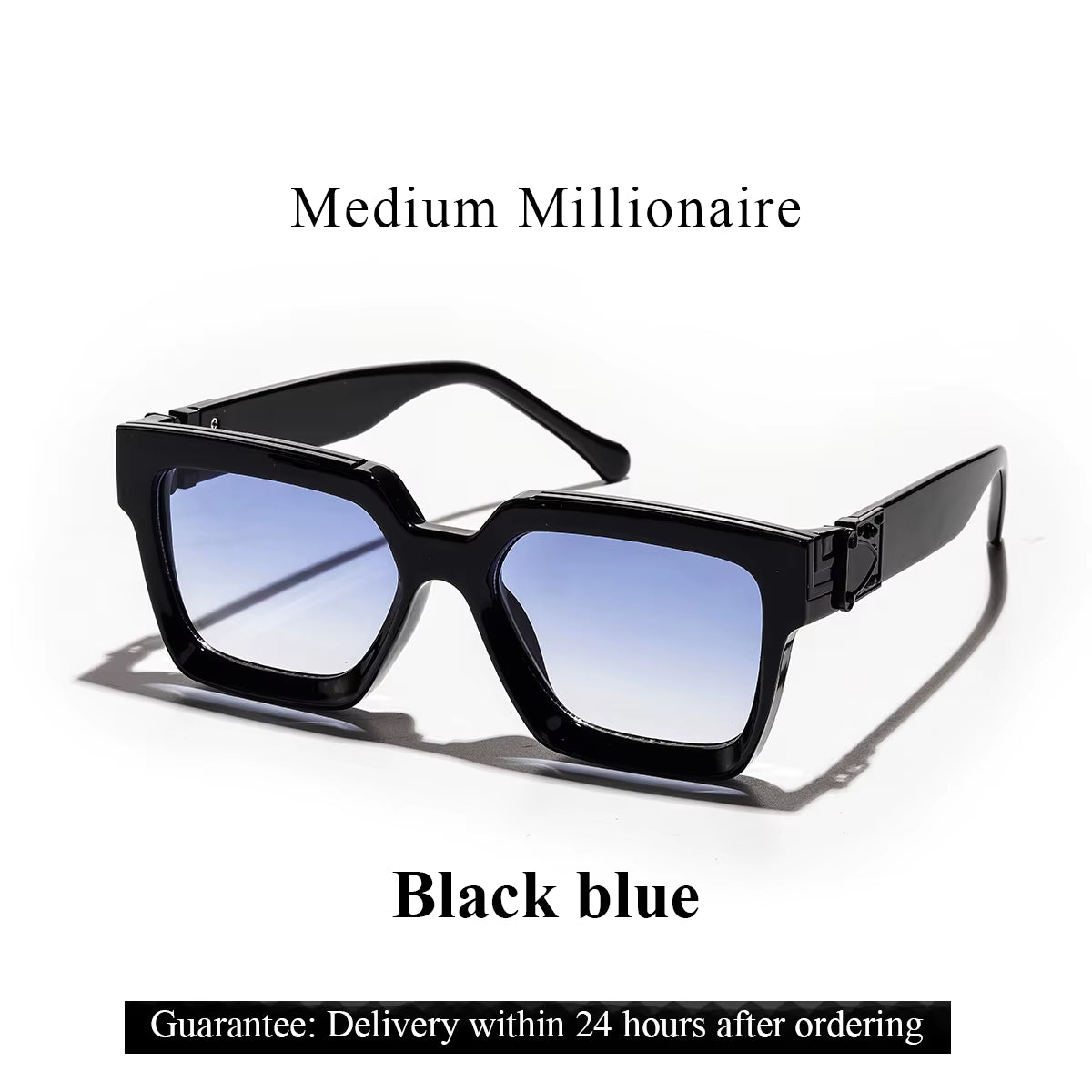 Retro Black Millionaire Shades Luxury Sunglasses 2026 for Men Designer Famous Brand Square Sun Glasses Man Women Sunglass