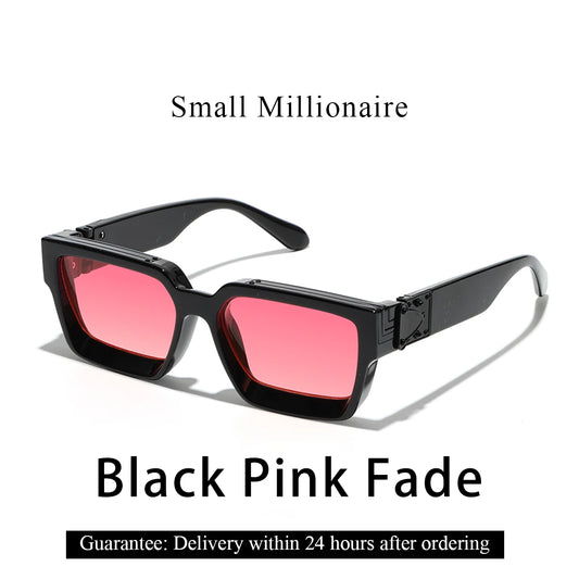 Retro Black Millionaire Shades Luxury Sunglasses 2026 for Men Designer Famous Brand Square Sun Glasses Man Women Sunglass