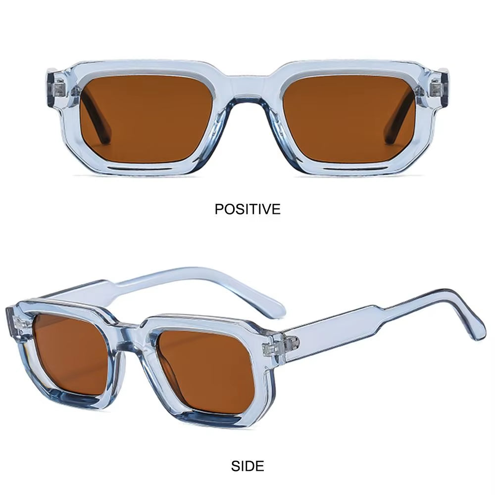 Men Vintage Rectangle Frame Sunglasses Fashion Retro Sun Glasses Luxury Brand Design UV400 Shades Eyewear Women Goggles